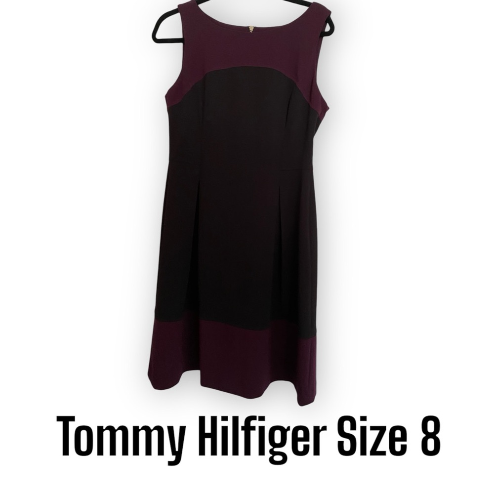 Tommy Hilfiger Maroon and Black Dress Size 8